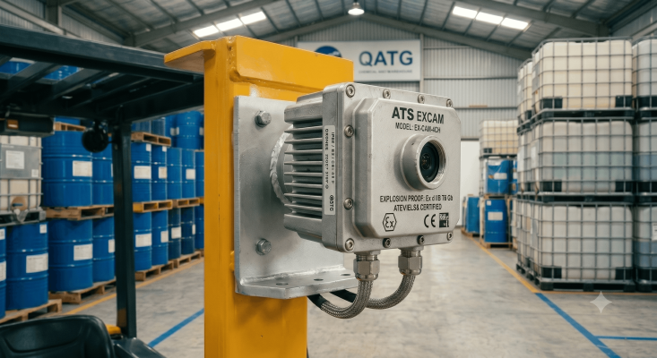 Cấu trúc vỏ hợp kim đúc kín đạt tiêu chuẩn chống cháy nổ cho camera xe nâng
